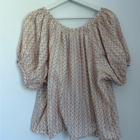 Doen XL June Button Down Blouse in Marigold Meadows Floral - Picture 5 of 12